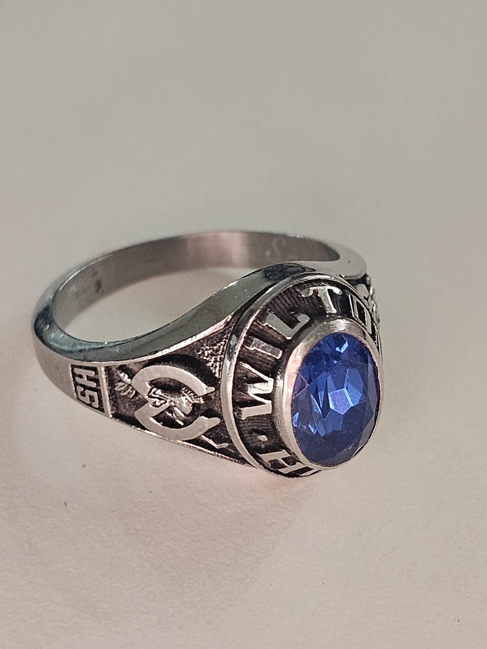 Y2K Vintage Blue Faux Sapphire Class Ring 1998 Size 6